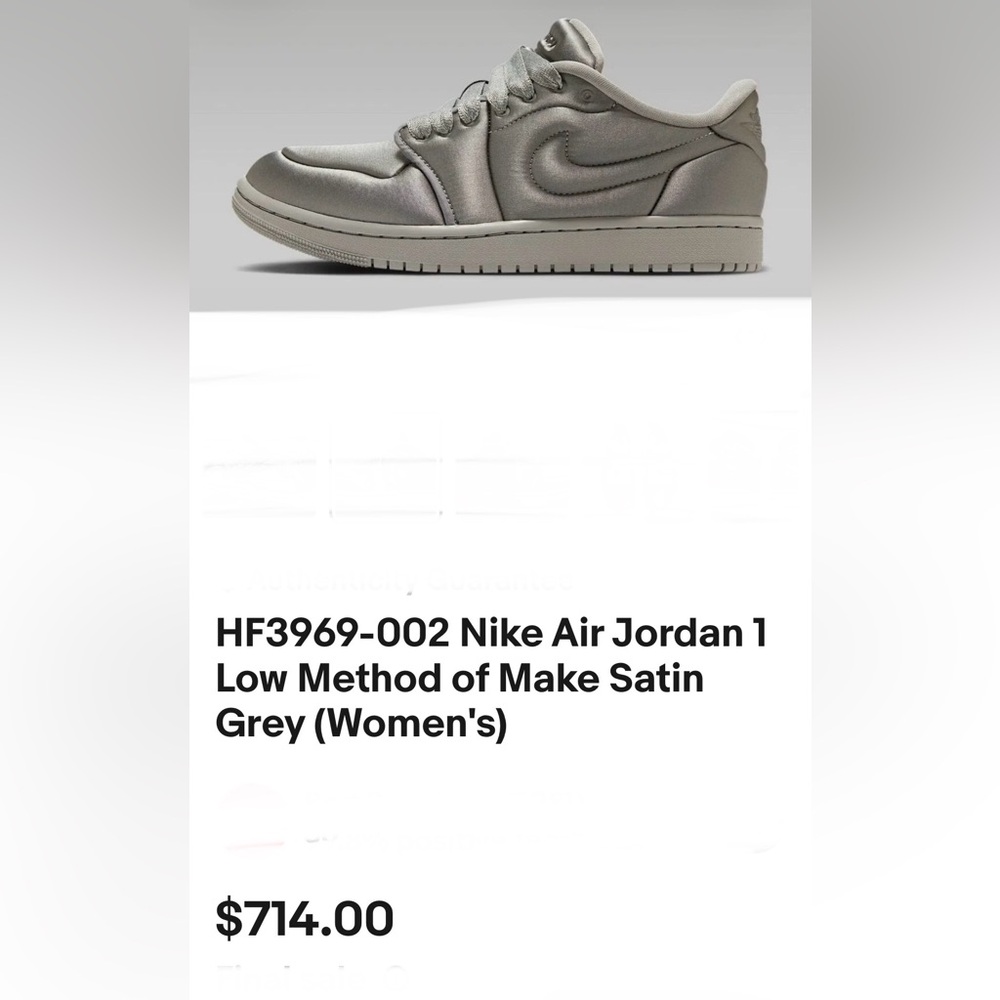 New air Jordans, low satin gray 7 1/2